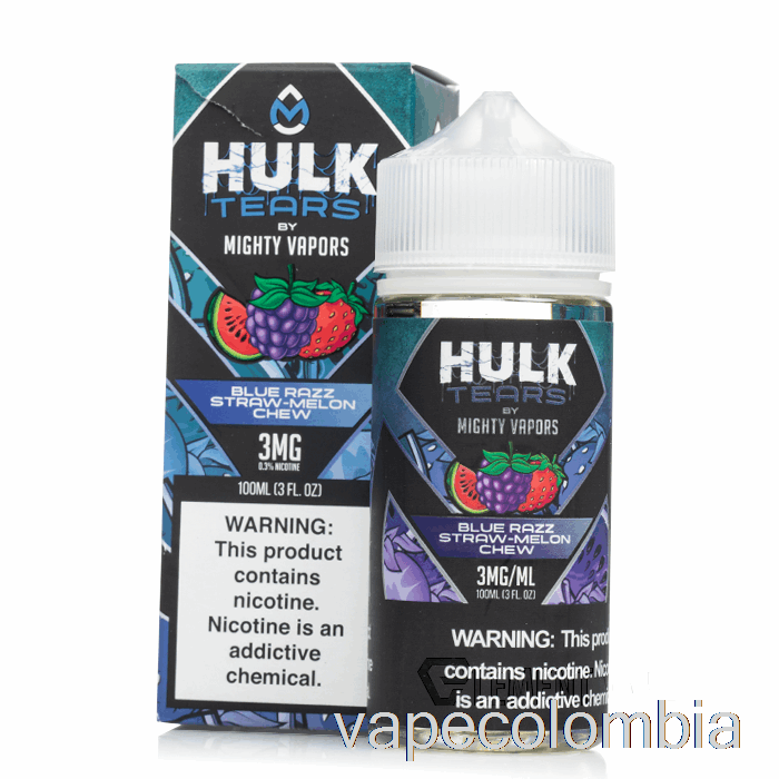 Vape Desechable Blue Razz Paja Melón Masticable - Lágrimas De Hulk - 100ml 3mg